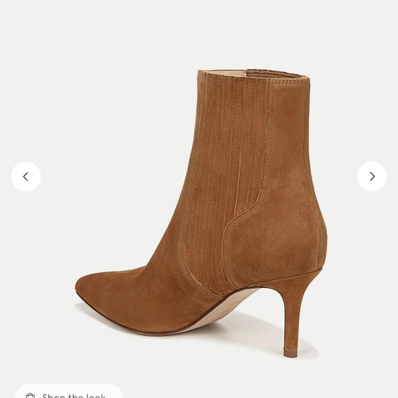 Lisa Mid-Heel Ankle Boot in Tan Suede - Picture 6 of 9